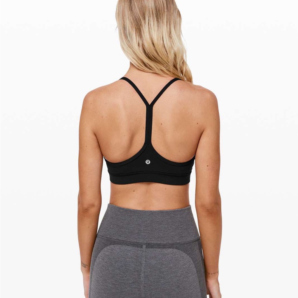 Lululemon Flow Y Bra Nulu *Light Support, A–C Cups, Black, Size 12
